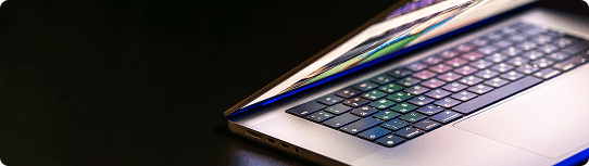 Person using keyboard with accessibility features