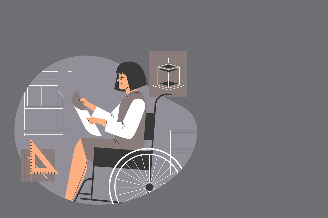 person with disability using a computer